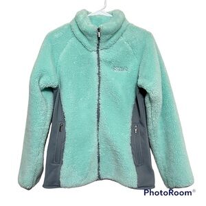 Womens Columbia Teddy Jacket Coat Mint Green & Gray Size Medium